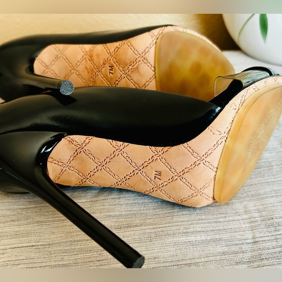 L.A.M.B. Black Leather D'orsay pumps size 7 - Picture 6 of 7